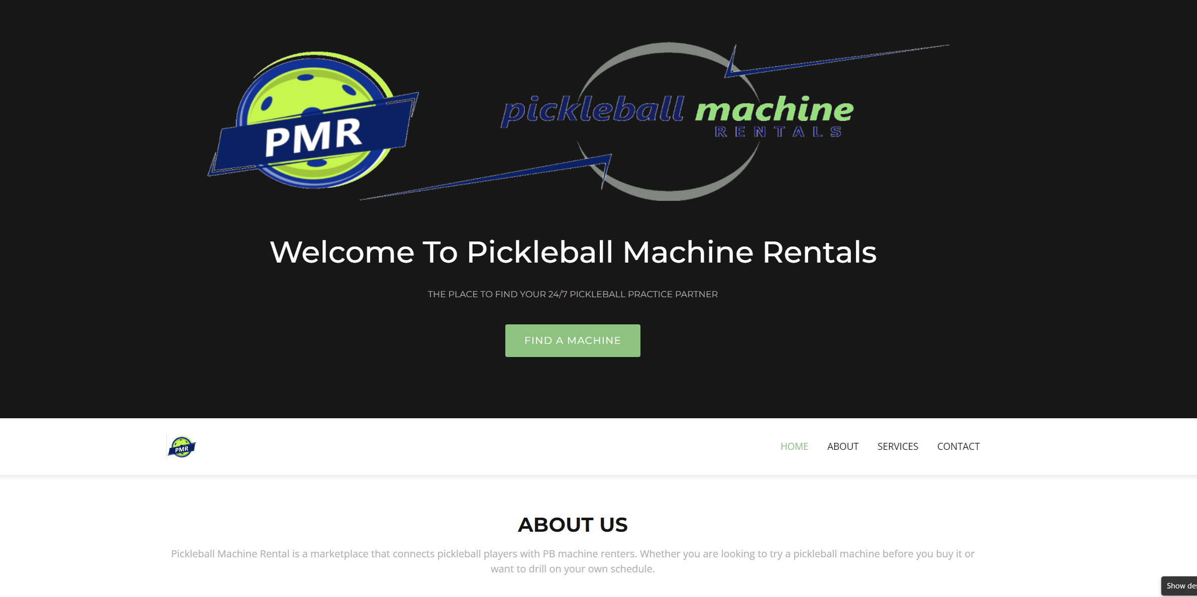 Pickleball Machine Rentals marketplace listing page